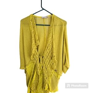 Caty Lesca Paris Women's Off-White Linen Lagenlook Button Blouse Top